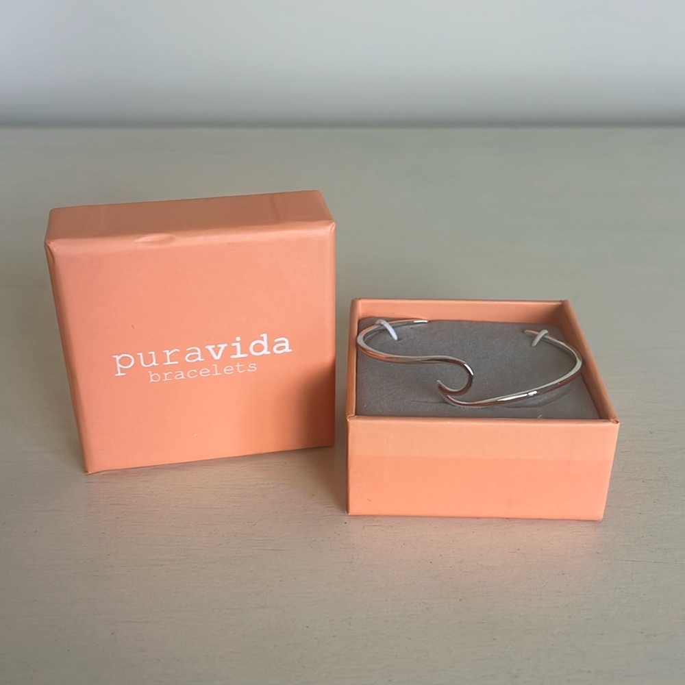 Pura Vida Silver Wave Cuff- New In Box